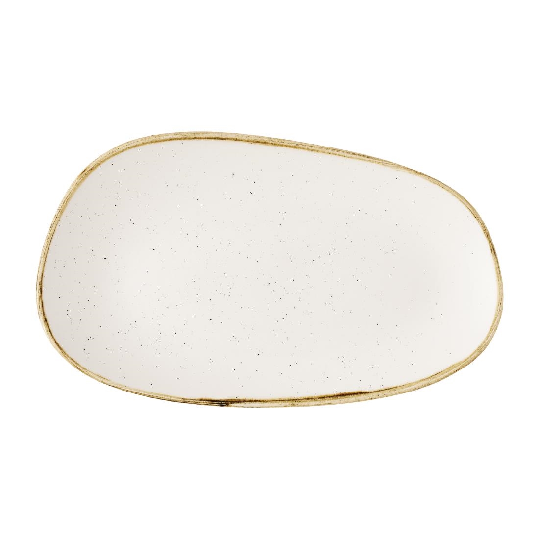 Churchill Super Vitrified White Churchill Stonecast Opal Oblong Plates Barley 220X130mm (12 Pack)