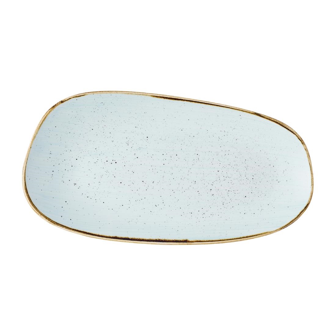 Churchill Super Vitrified Blue Churchill Stonecast Opal Oblong Plates Duck Egg 350X185mm (6 Pack)