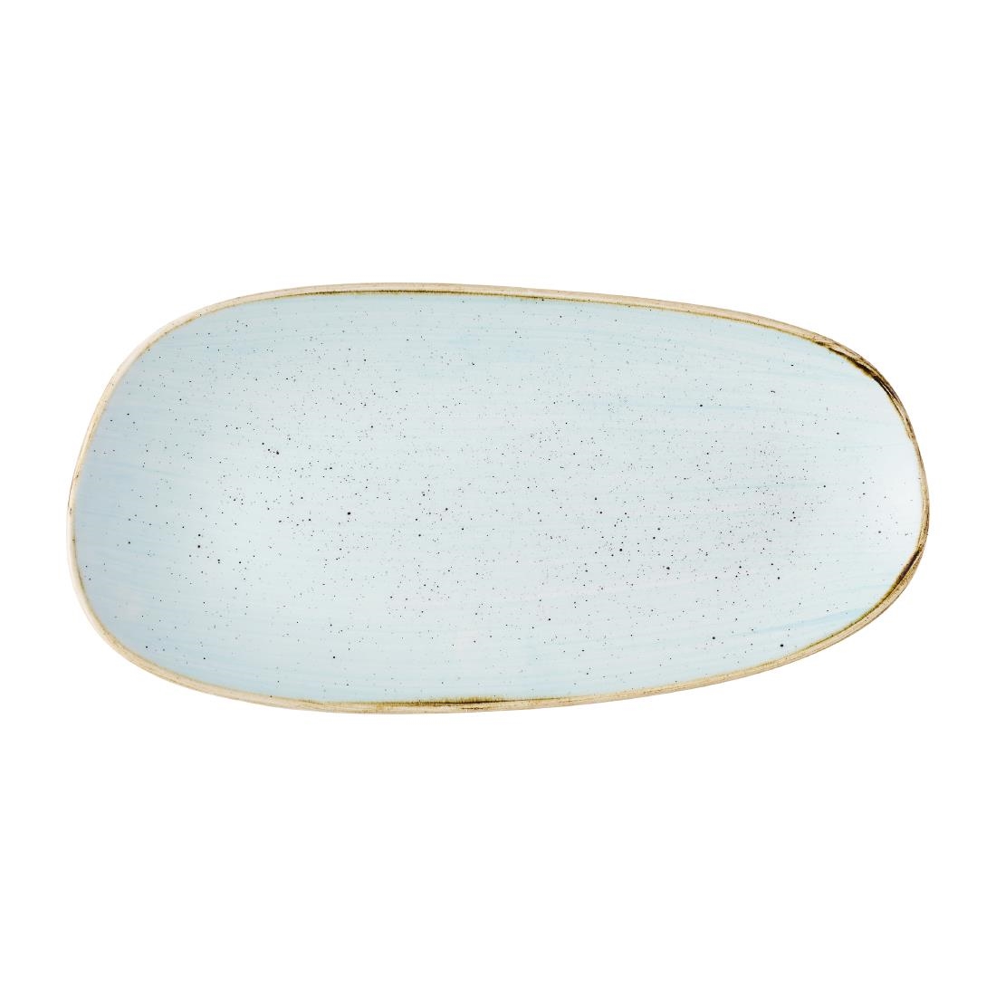 Churchill Super Vitrified Blue Churchill Stonecast Opal Oblong Plates Duck Egg 300X150mm (12 Pack)