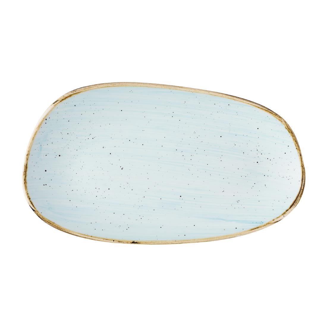 Churchill Super Vitrified Blue Churchill Stonecast Opal Oblong Plates Duck Egg 260X150mm (12 Pack)