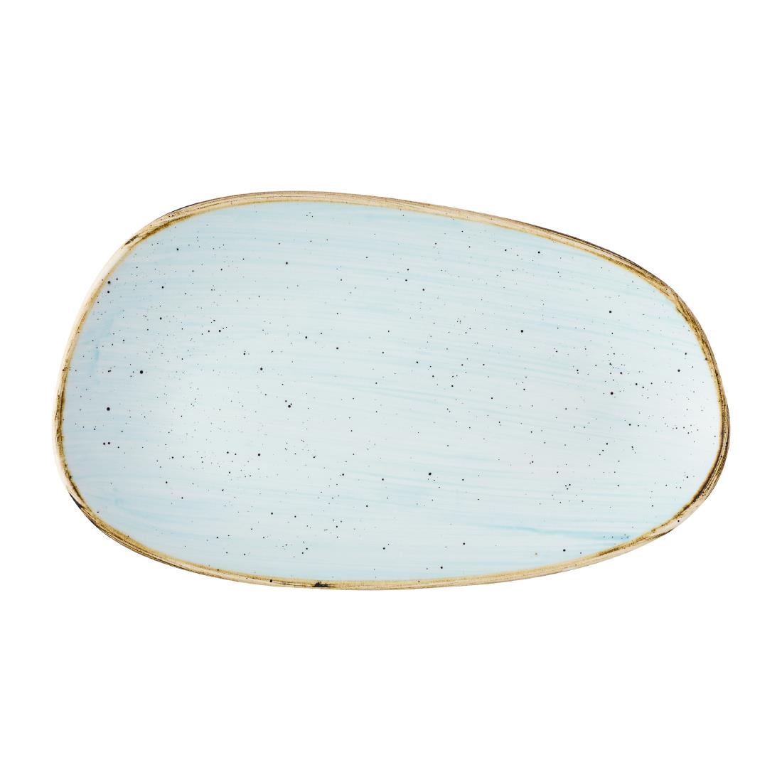 Churchill Super Vitrified Blue Churchill Stonecast Opal Oblong Plates Duck Egg 220X130mm (12 Pack)