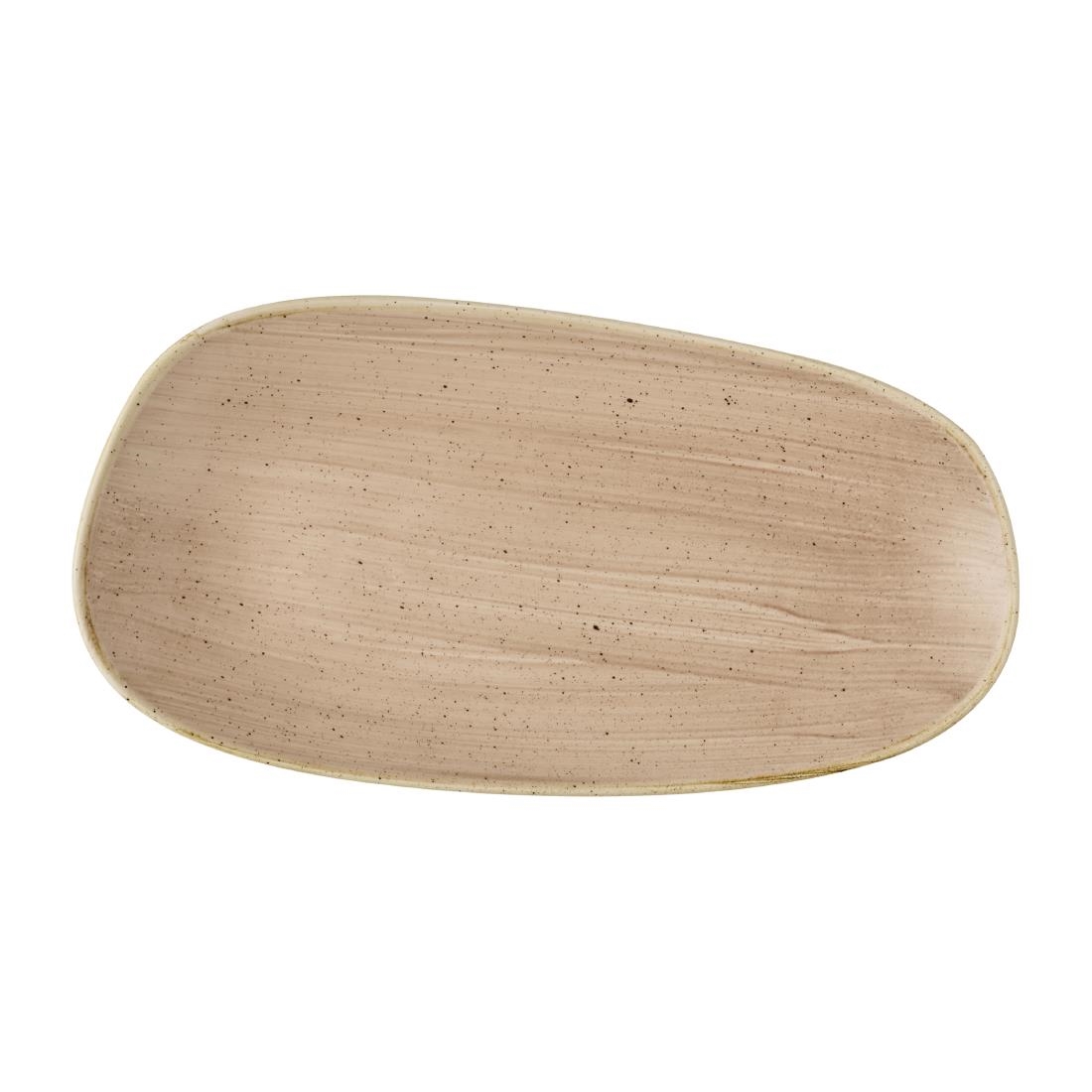 Churchill Super Vitrified Brown Churchill Stonecast Opal Oblong Plates Truffle 350X185mm (6 Pack)