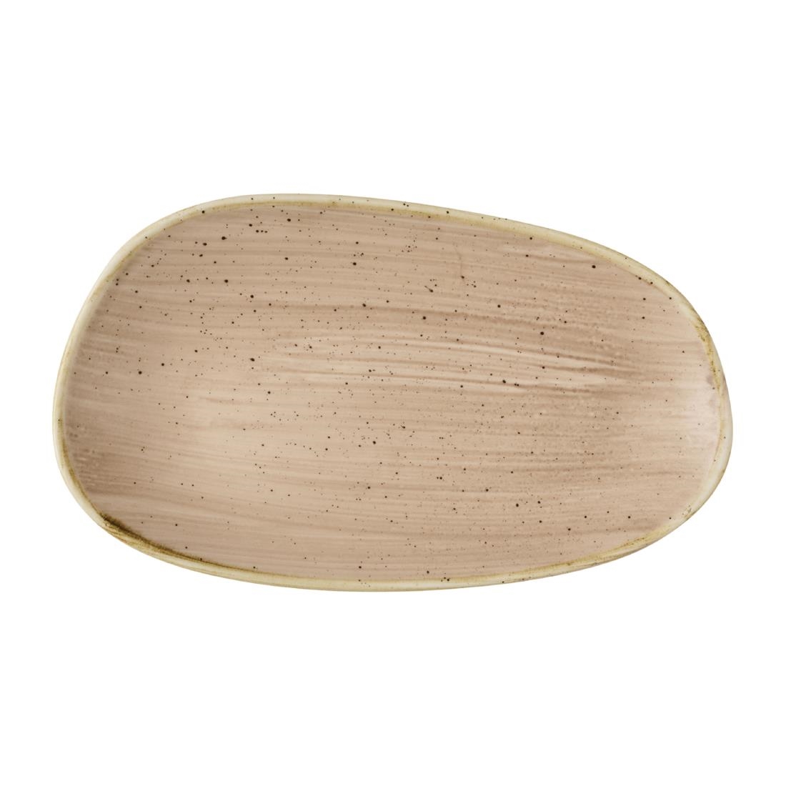 Churchill Super Vitrified Brown Churchill Stonecast Opal Oblong Plates Truffle 220X130mm (12 Pack)