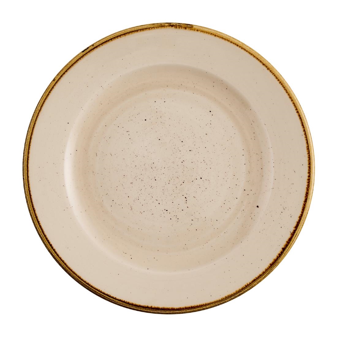 Churchill Super Vitrified Cream Churchill Stonecast Profile Rimmed Plates Nutmeg 210Mm (12 Pack)