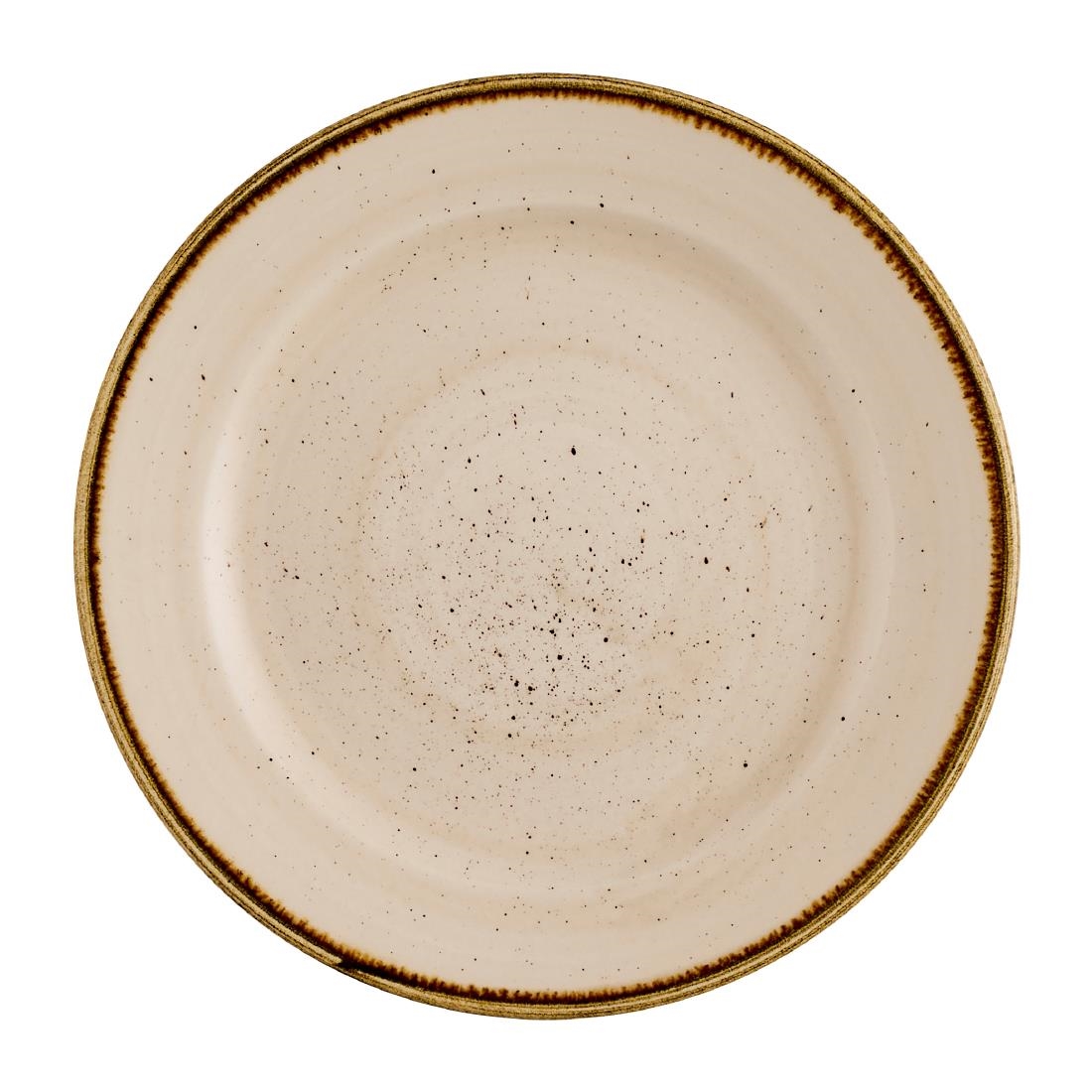 Churchill Super Vitrified Cream Churchill Stonecast Profile Rimmed Plates Nutmeg 170Mm (12 Pack)