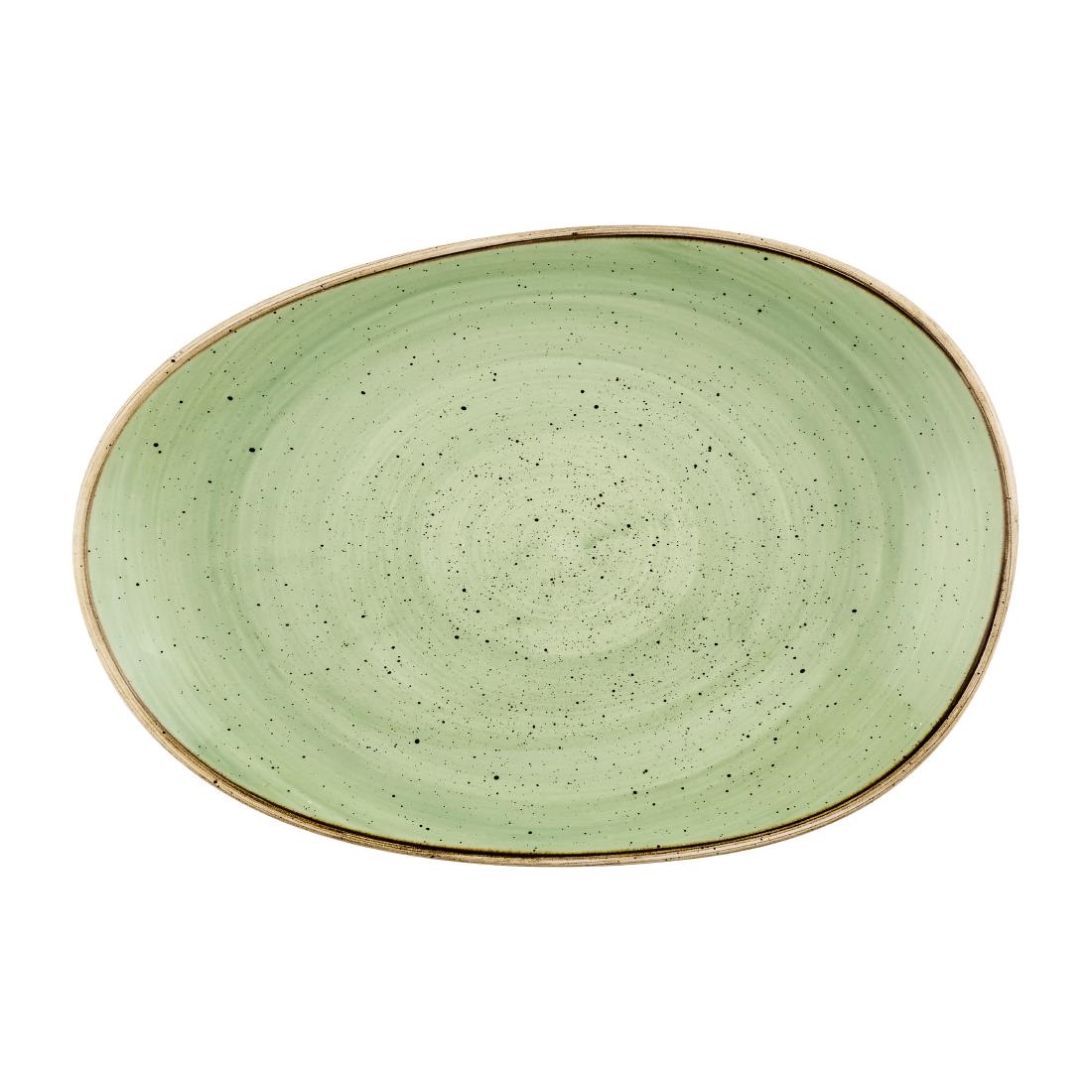 Churchill Super Vitrified Green Churchill Stonecast Opal Platters Sage 345X235mm (6 Pack)