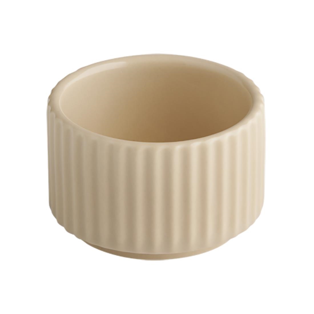 Aps Beige The Grid Porcelain Bowls Sand 60Mm (12 Pack)