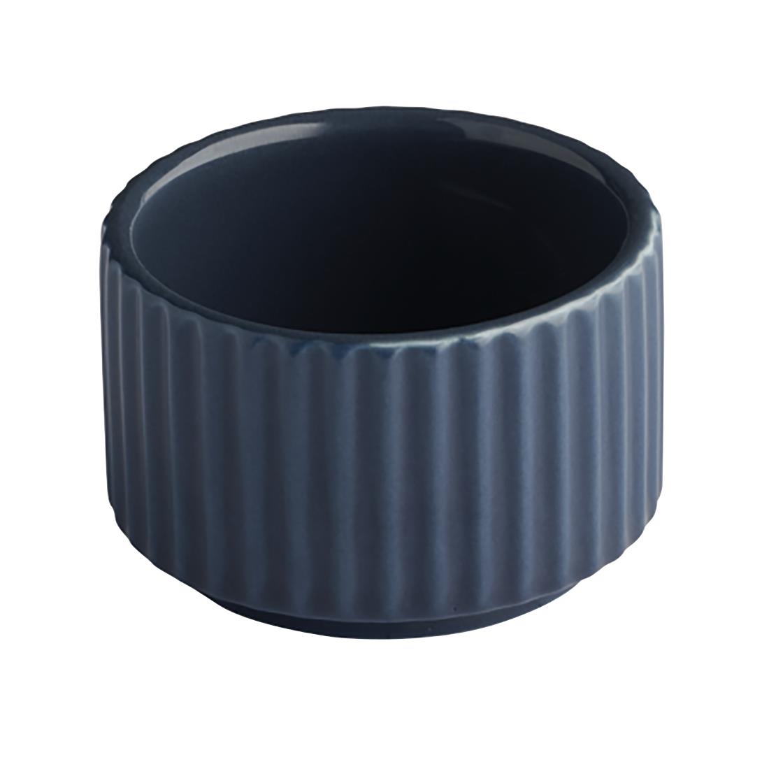 Aps Blue The Grid Porcelain Bowls Marine 60Mm (12 Pack)
