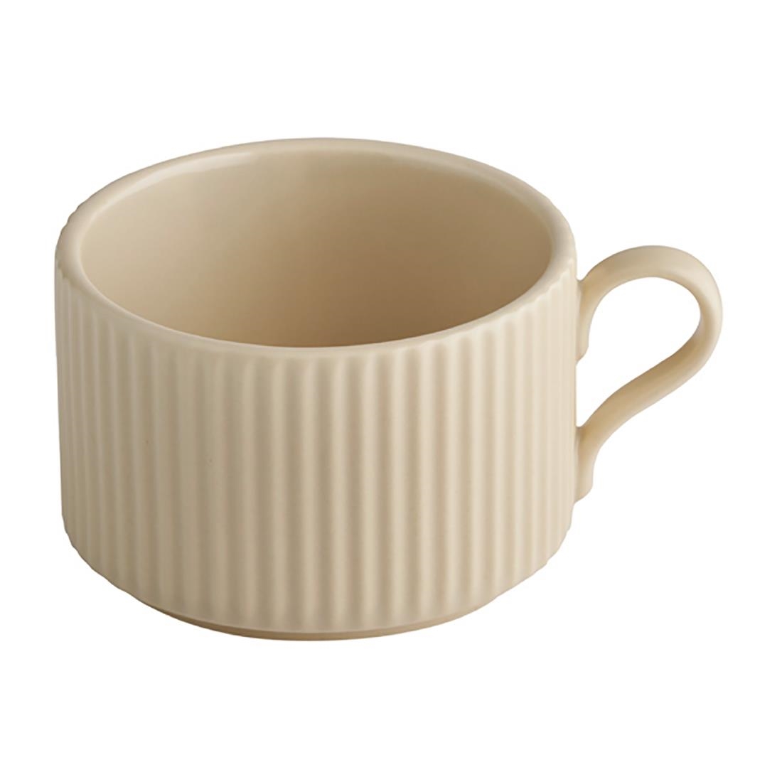 Aps Beige The Grid Porcelain Cappuccino Cups Sand 200Ml (6 Pack)
