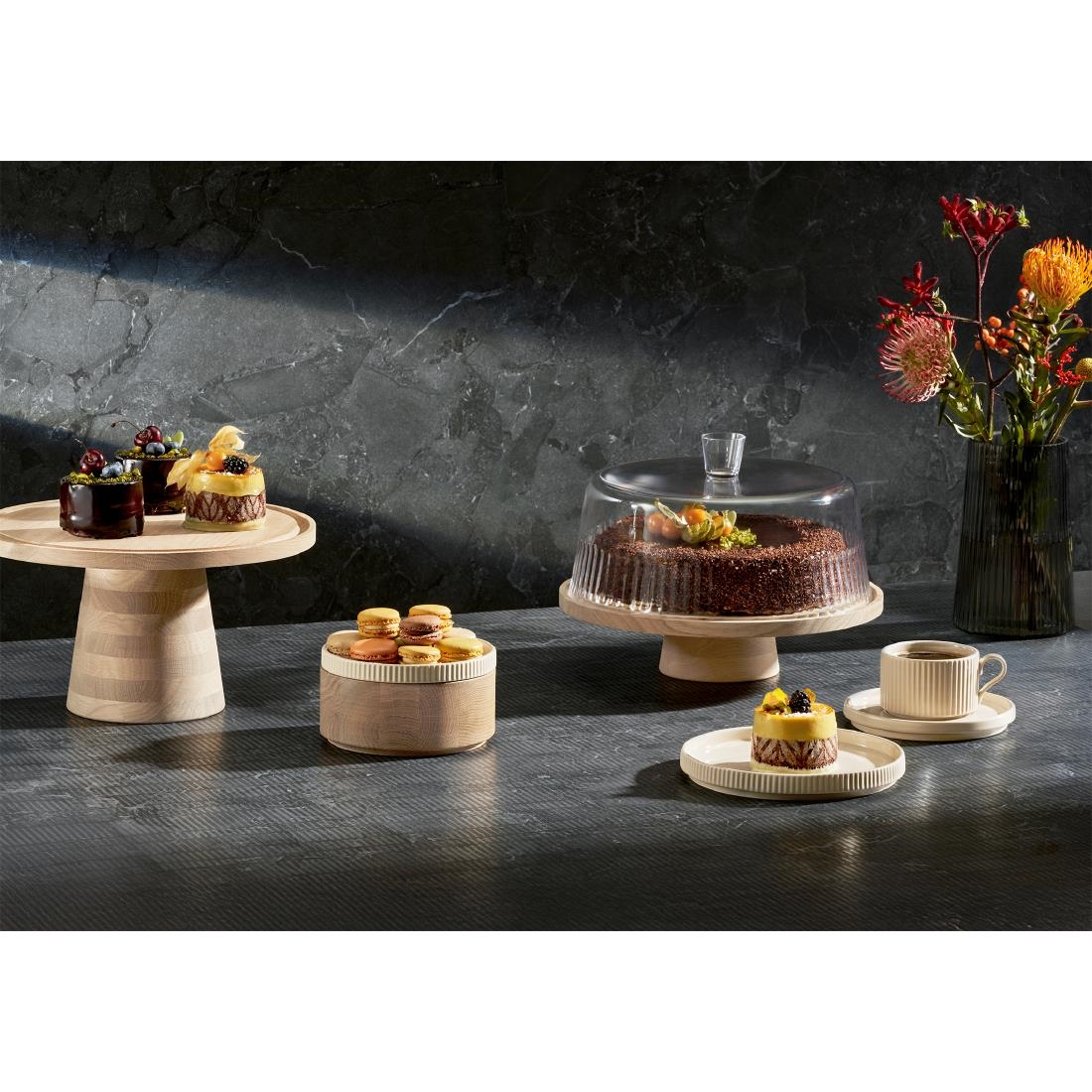 Aps Beige The Grid Porcelain Plates Sand 160Mm (6 Pack)