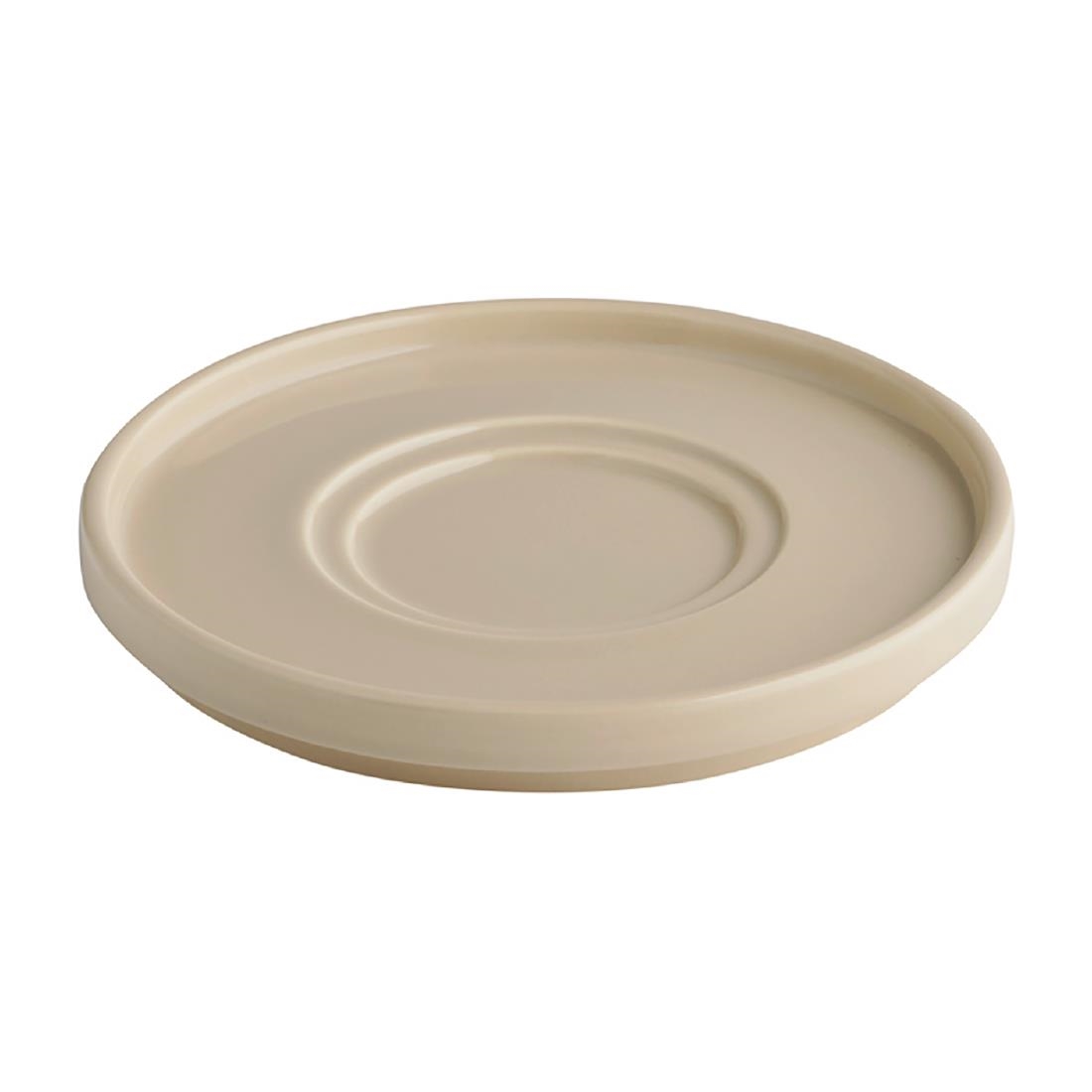 Aps Beige The Grid Porcelain Saucers Sand 160Mm (6 Pack)