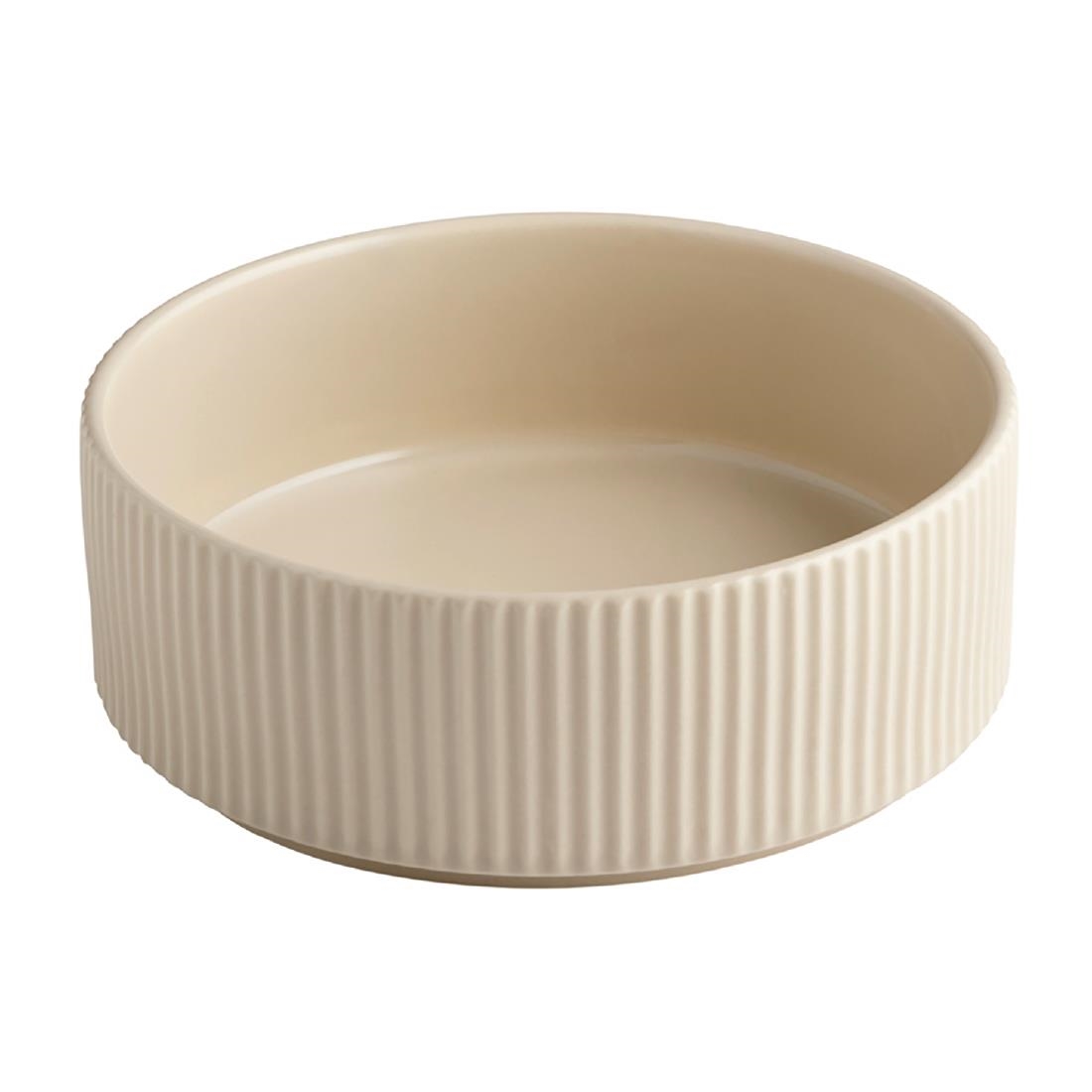 Aps Beige The Grid Porcelain Bowls Sand 550Ml (6 Pack)