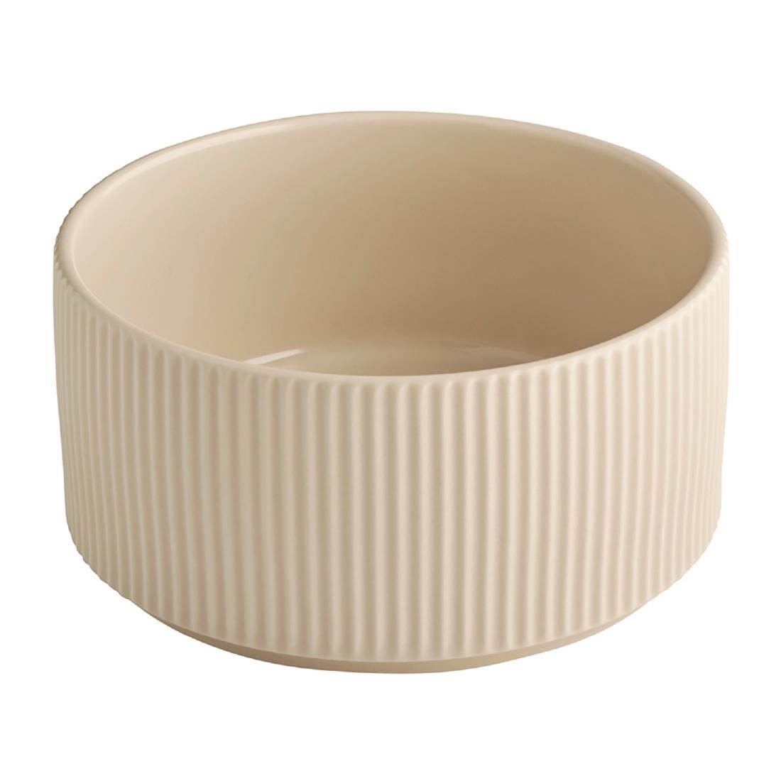 Aps Beige The Grid Porcelain Bowls Sand 1.6Ltr (6 Pack)