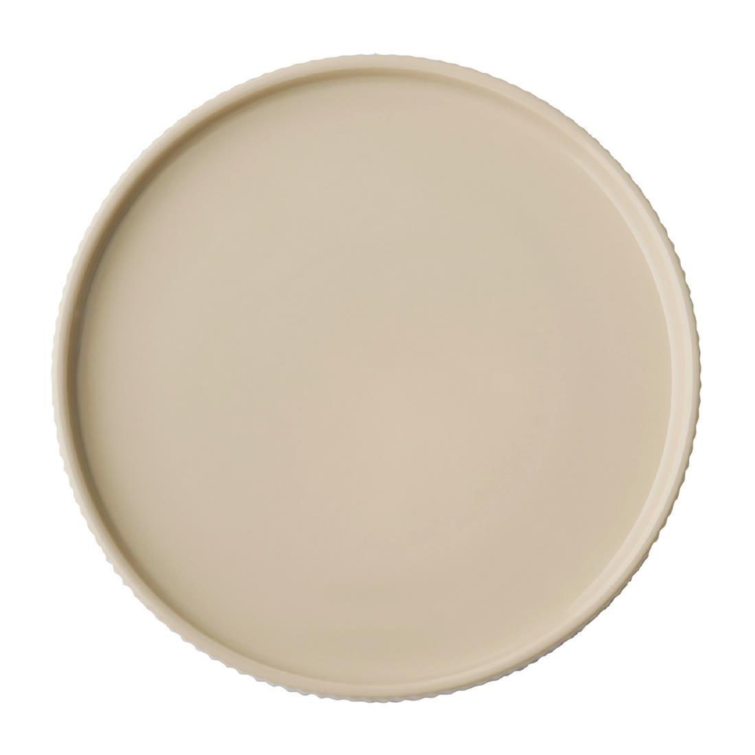 Aps Beige The Grid Porcelain Plates Sand 200Mm (6 Pack)