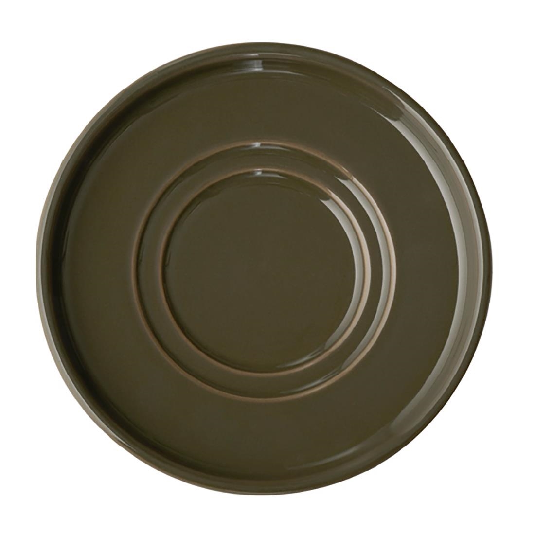 Aps Brown The Grid Porcelain Espresso Saucers 125Mm (6 Pack)