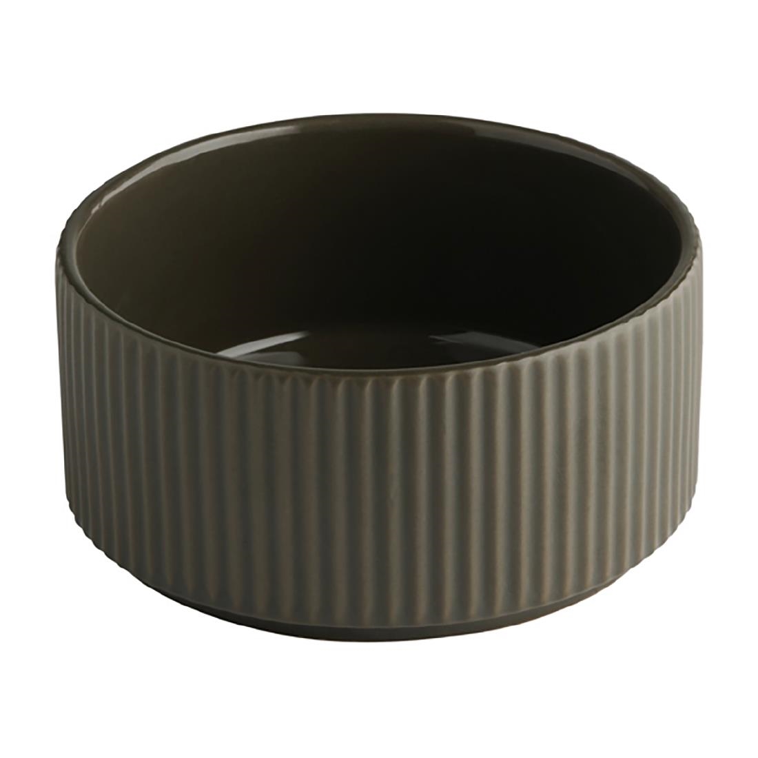 Aps Brown The Grid Porcelain Bowls 350Ml (6 Pack)