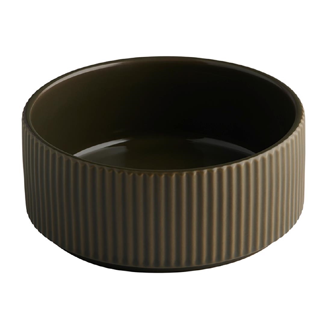 Aps Brown The Grid Porcelain Bowls 450Ml (6 Pack)