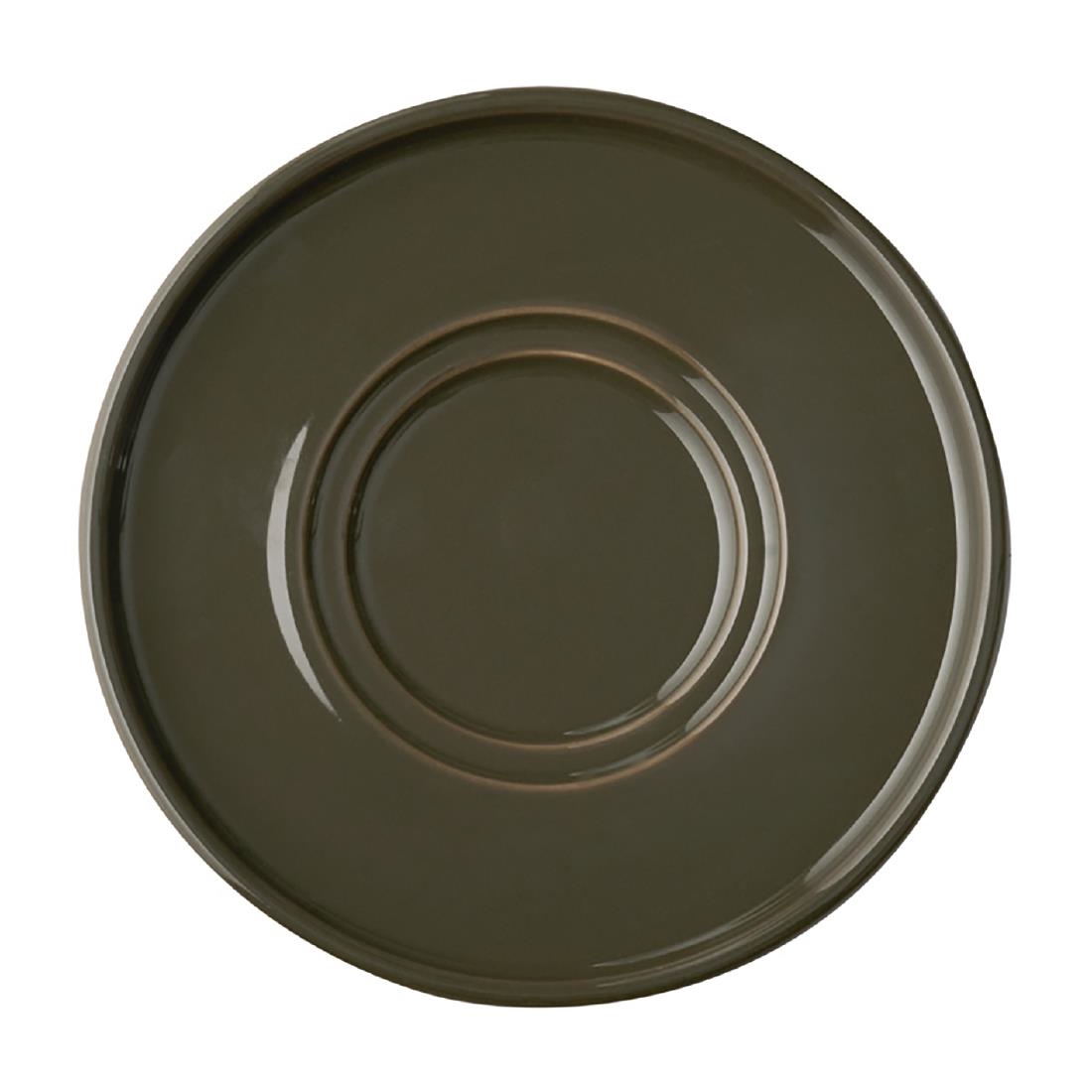 Aps Brown The Grid Porcelain Saucers 160Mm (6 Pack)