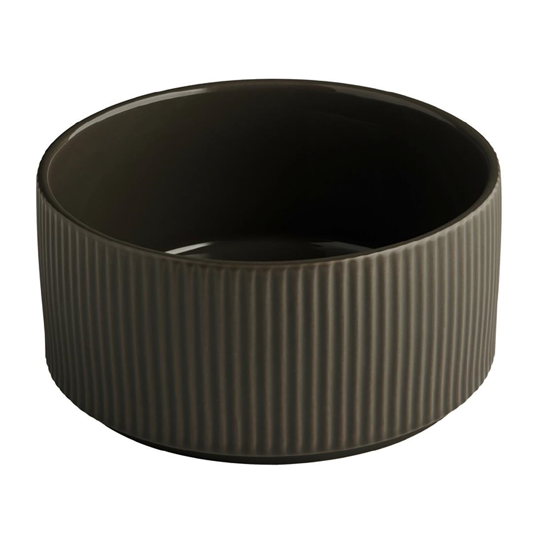 Aps Brown The Grid Porcelain Bowls 1.6Ltr (6 Pack)