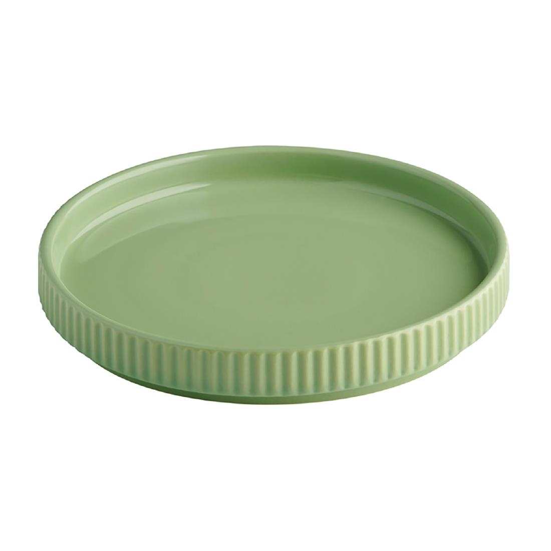 Aps Green The Grid Sage Porcelain Plates 160Mm (6 Pack)