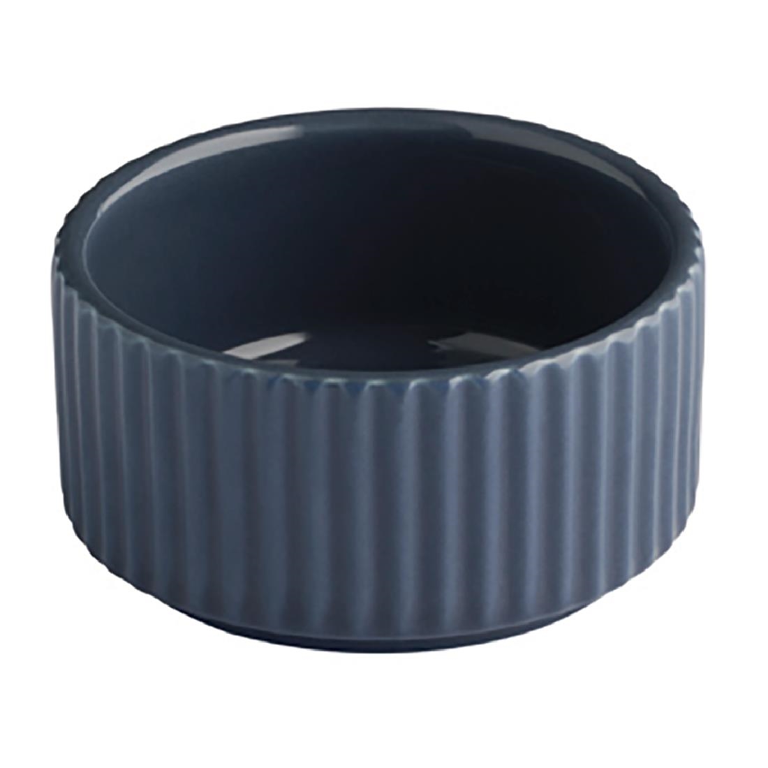 Aps Blue The Grid Porcelain Bowls Marine 75Mm (6 Pack)