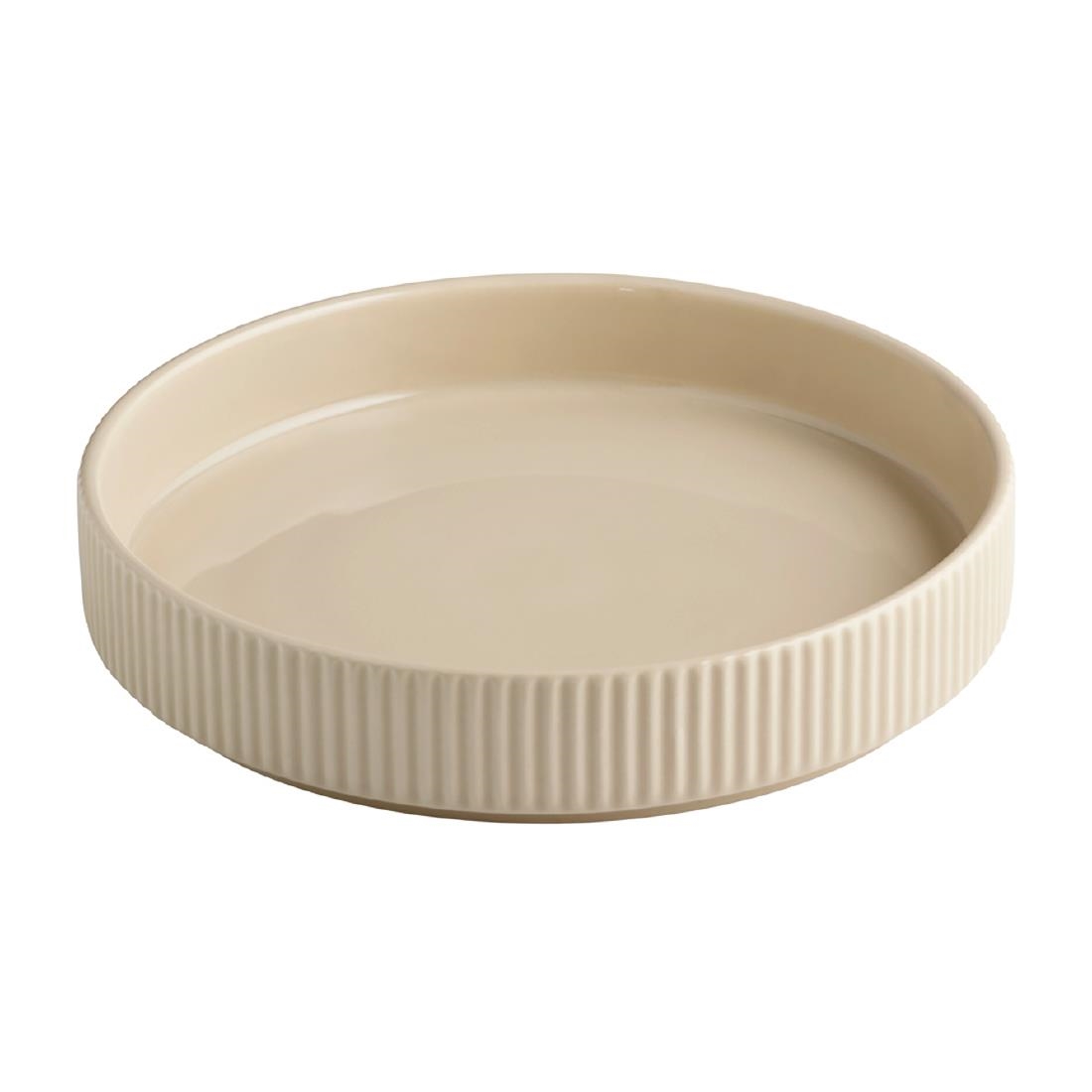 Aps Beige The Grid Porcelain Walled Plates Sand 200Mm (3 Pack)