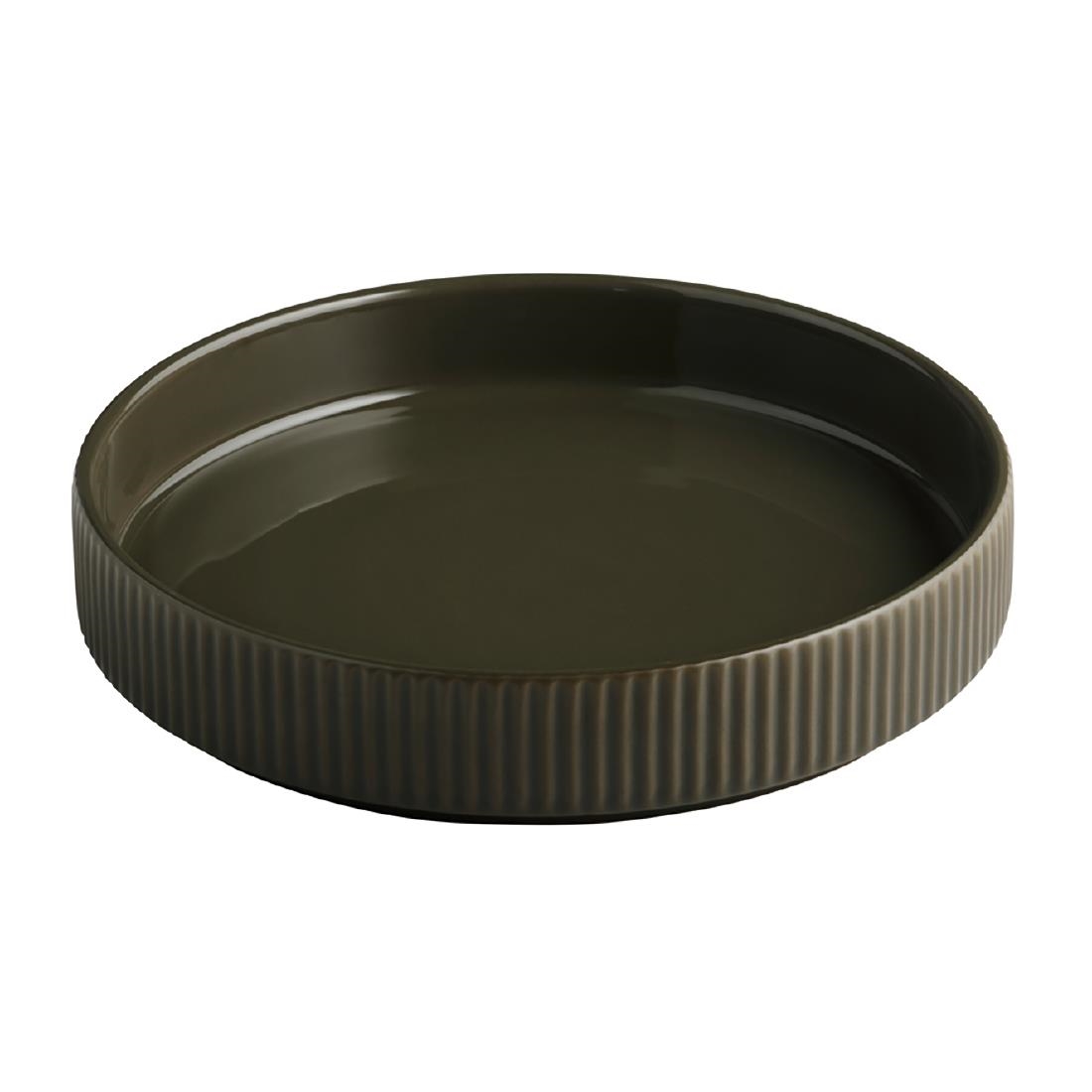 Aps Brown The Grid Porcelain Walled Plates 200Mm (3 Pack)