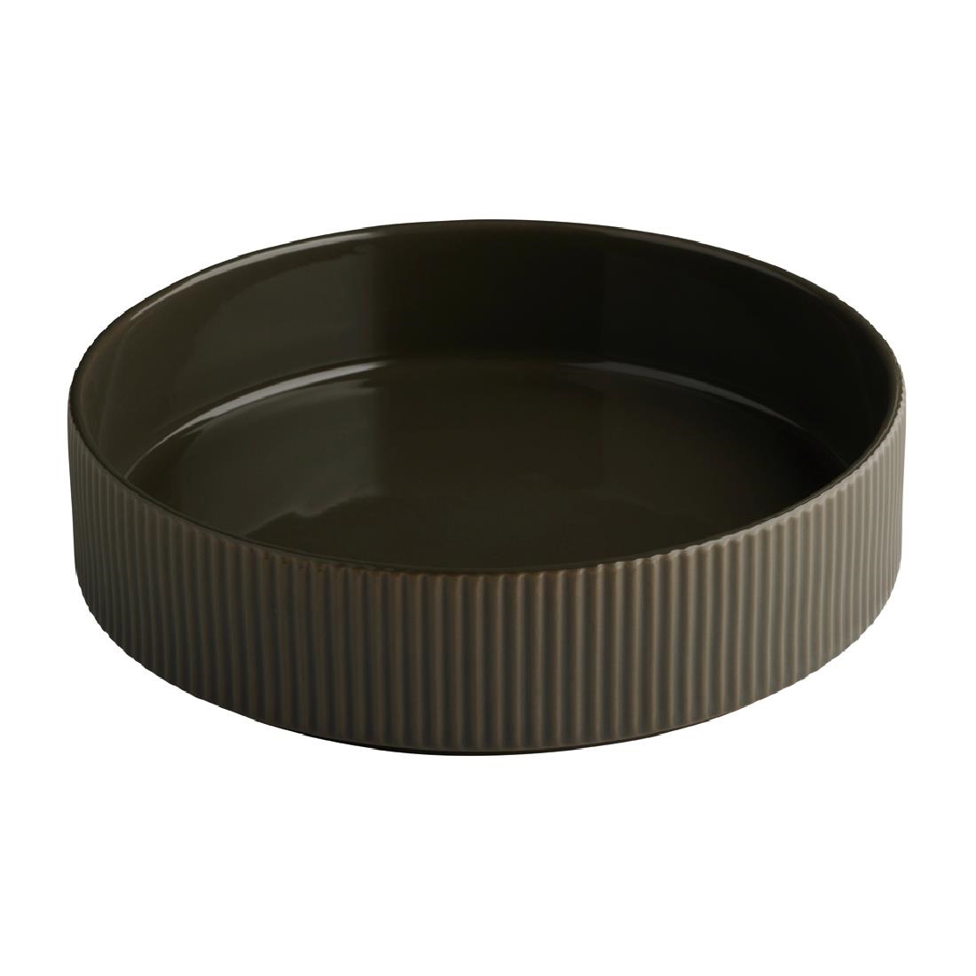 Aps Brown The Grid Porcelain Walled Plates 230Mm (3 Pack)