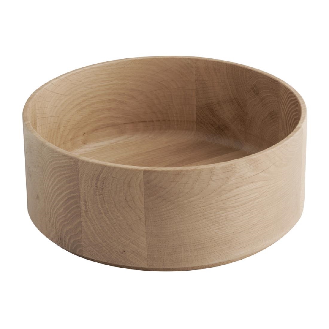Aps Brown The Grid Lacquered Oak Wood Bowl 200Mm