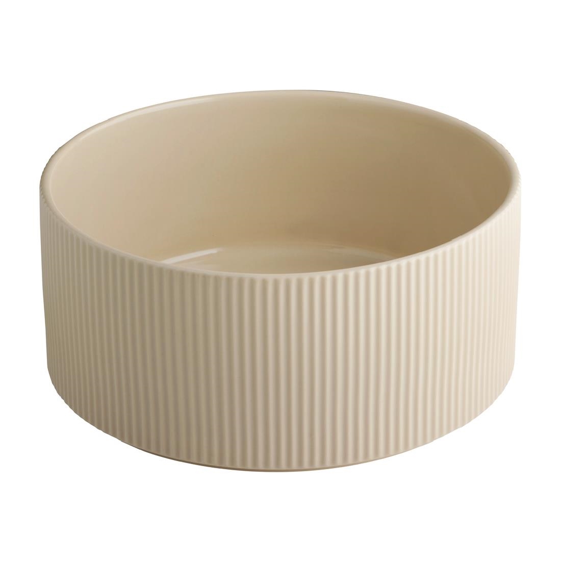 Aps Beige The Grid Porcelain Bowl Sand 2.5Ltr