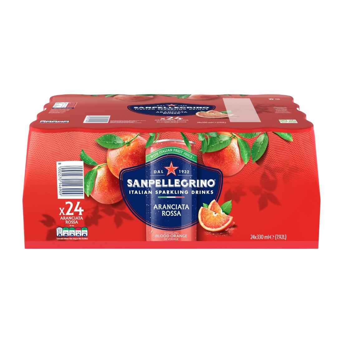 San Pellegrino Orange San Pelligrino Blood Cans 330Ml (24 Pack)