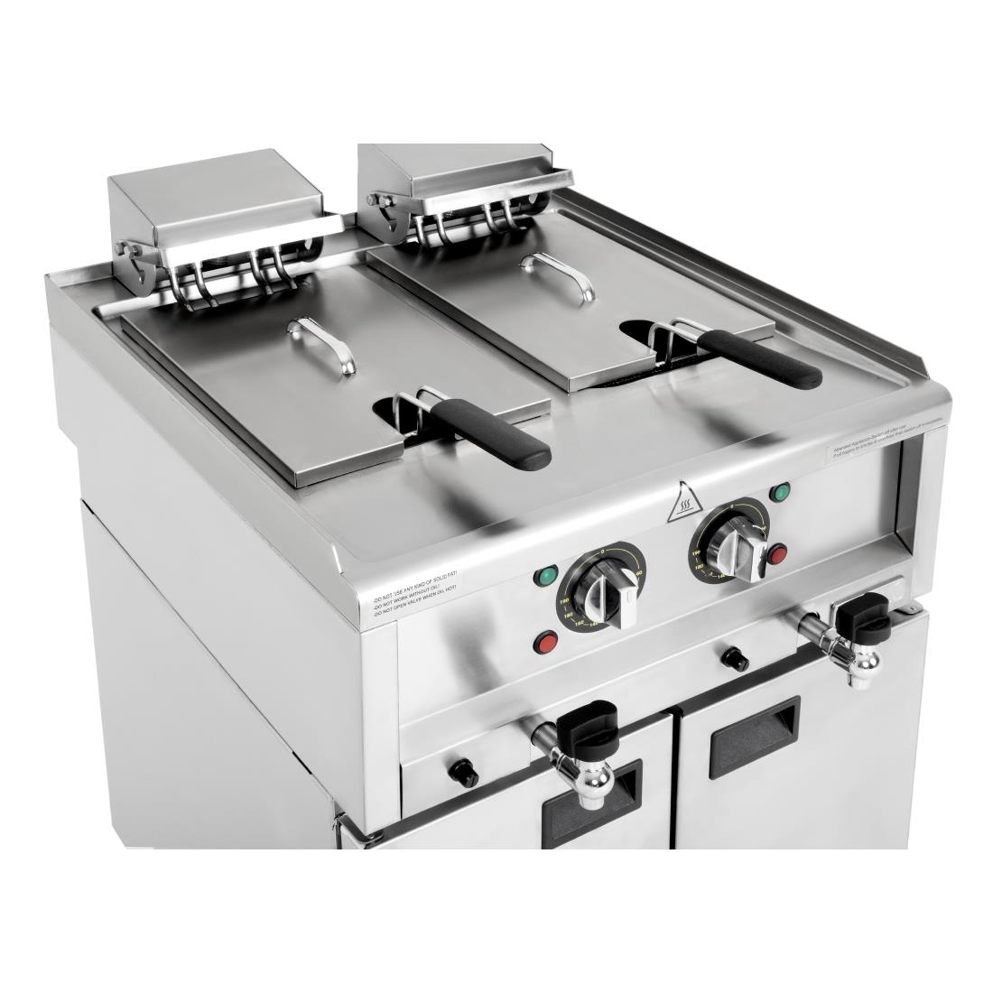 【BUFFALO】IFC-ATS2P2 Buffalo 600 Series Free Standing Electric Fryer 2x 8Ltr - SA782