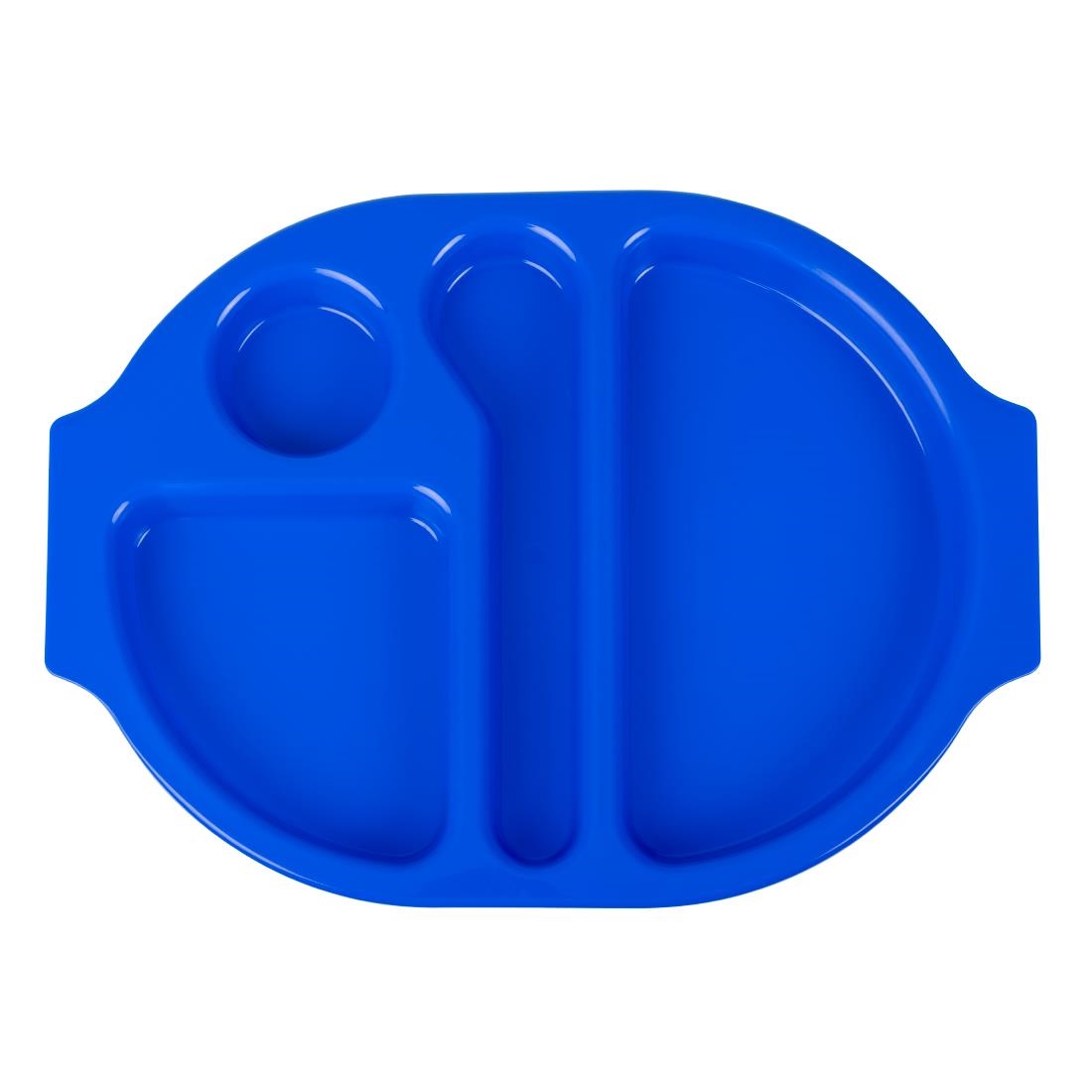 Olympia Blue Kristallon Pp Oval Compartment Food Tray 375Mm