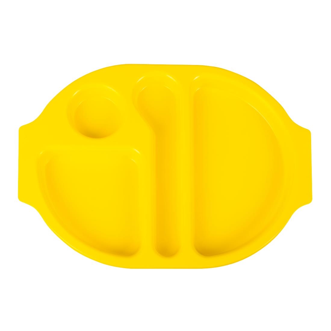 Olympia Yellow Kristallon Pp Oval Compartment Food Tray 375Mm