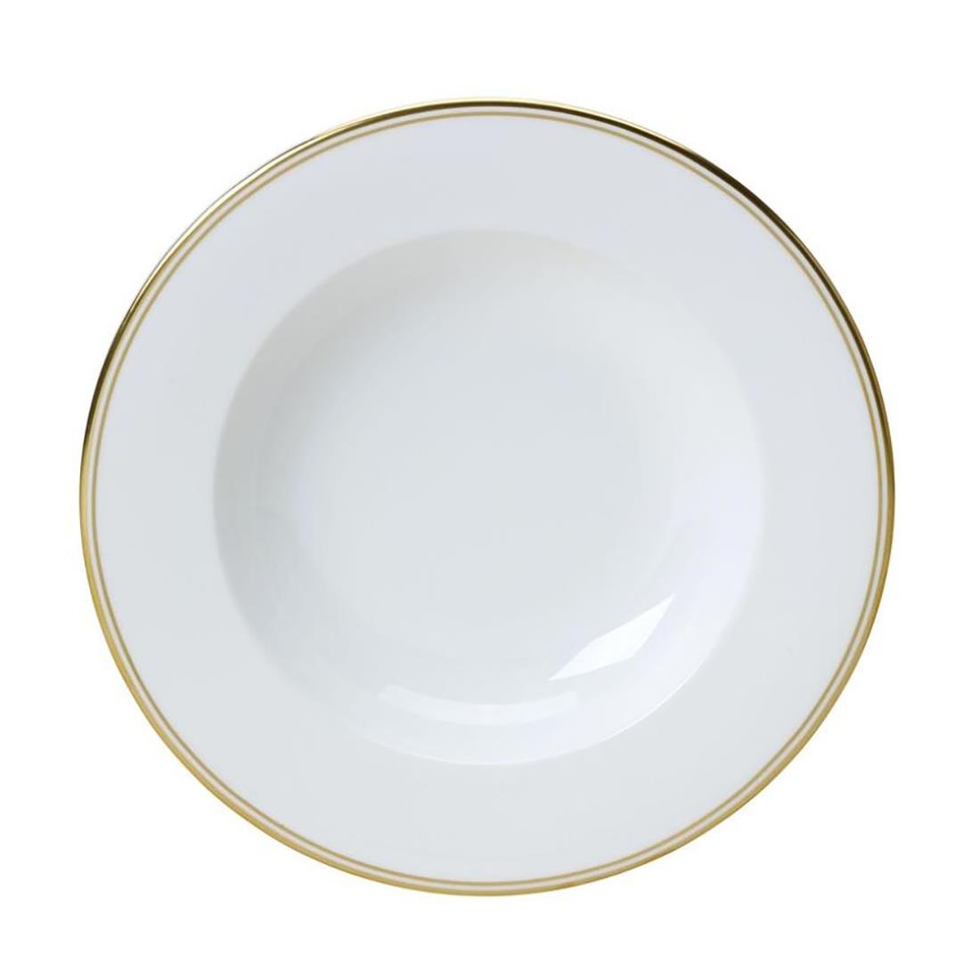 Steelite White William Edwards Burnished Gold Classic Rim Bowls 220Mm (12 Pack)
