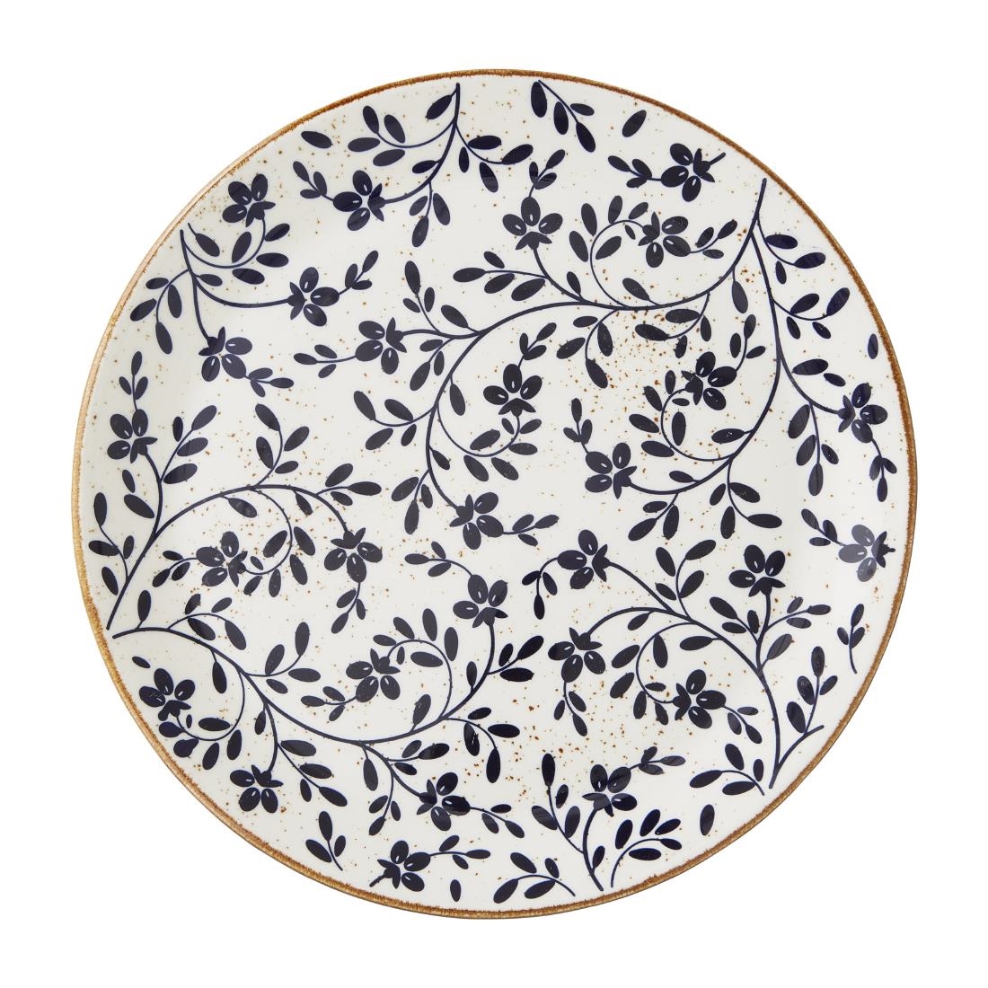 Steelite Performance Patterned Flora Coupe Plates Blue 280Mm (12 Pack)