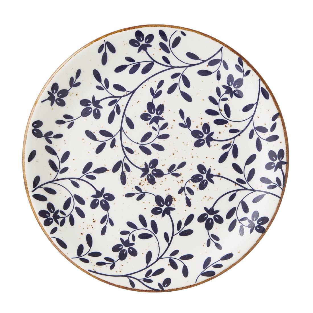 Steelite Performance Patterned Flora Coupe Plates Blue 202Mm (12 Pack)