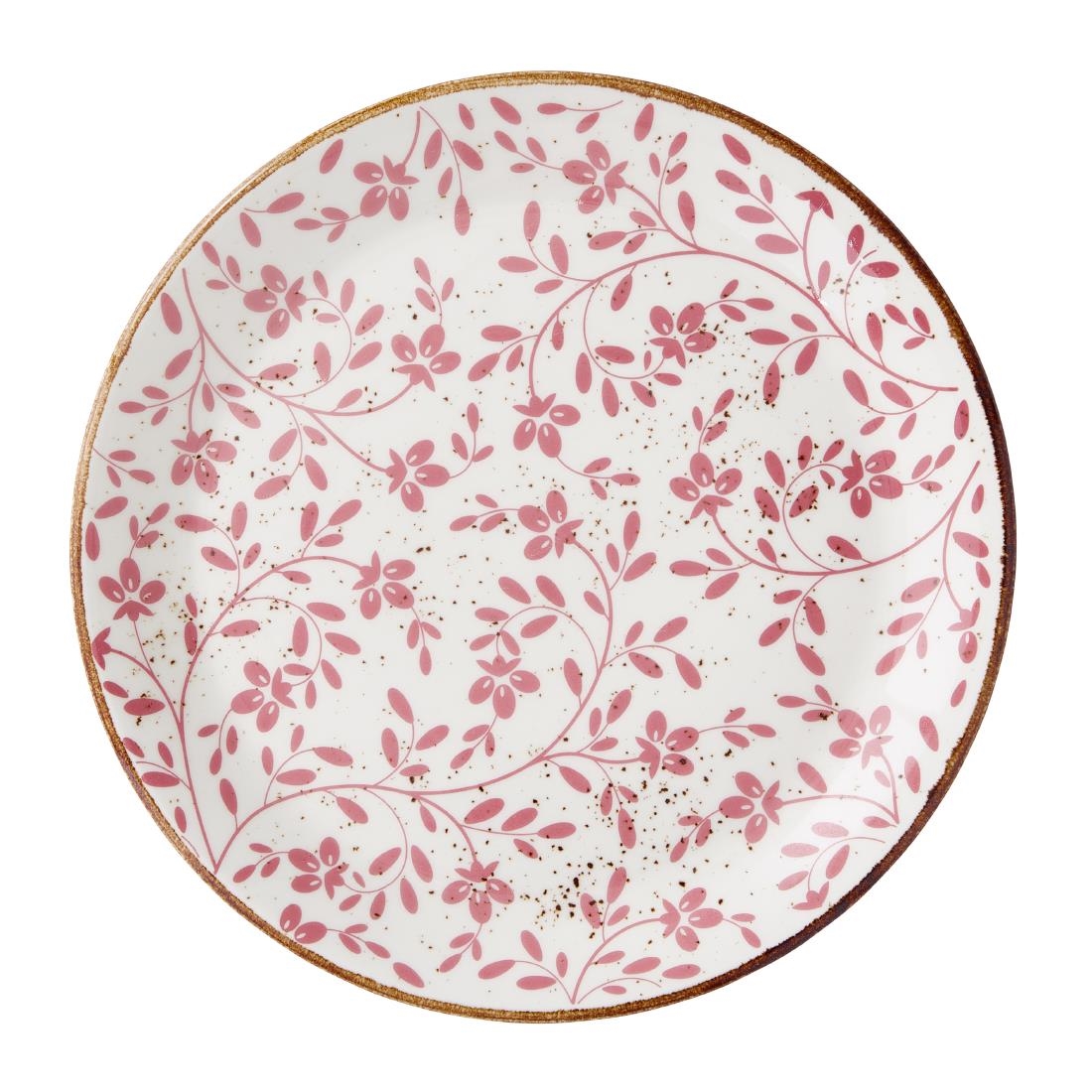 Steelite Performance Patterned Flora Coupe Plates Pink 252Mm (12 Pack)