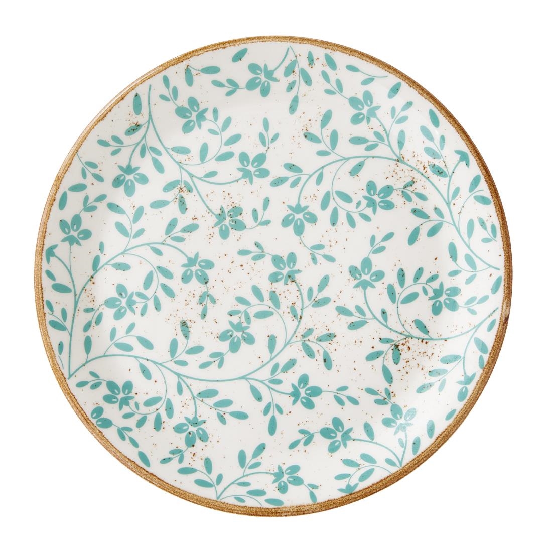 Steelite Performance Patterned Flora Coupe Plates Aqua 252Mm (12 Pack)