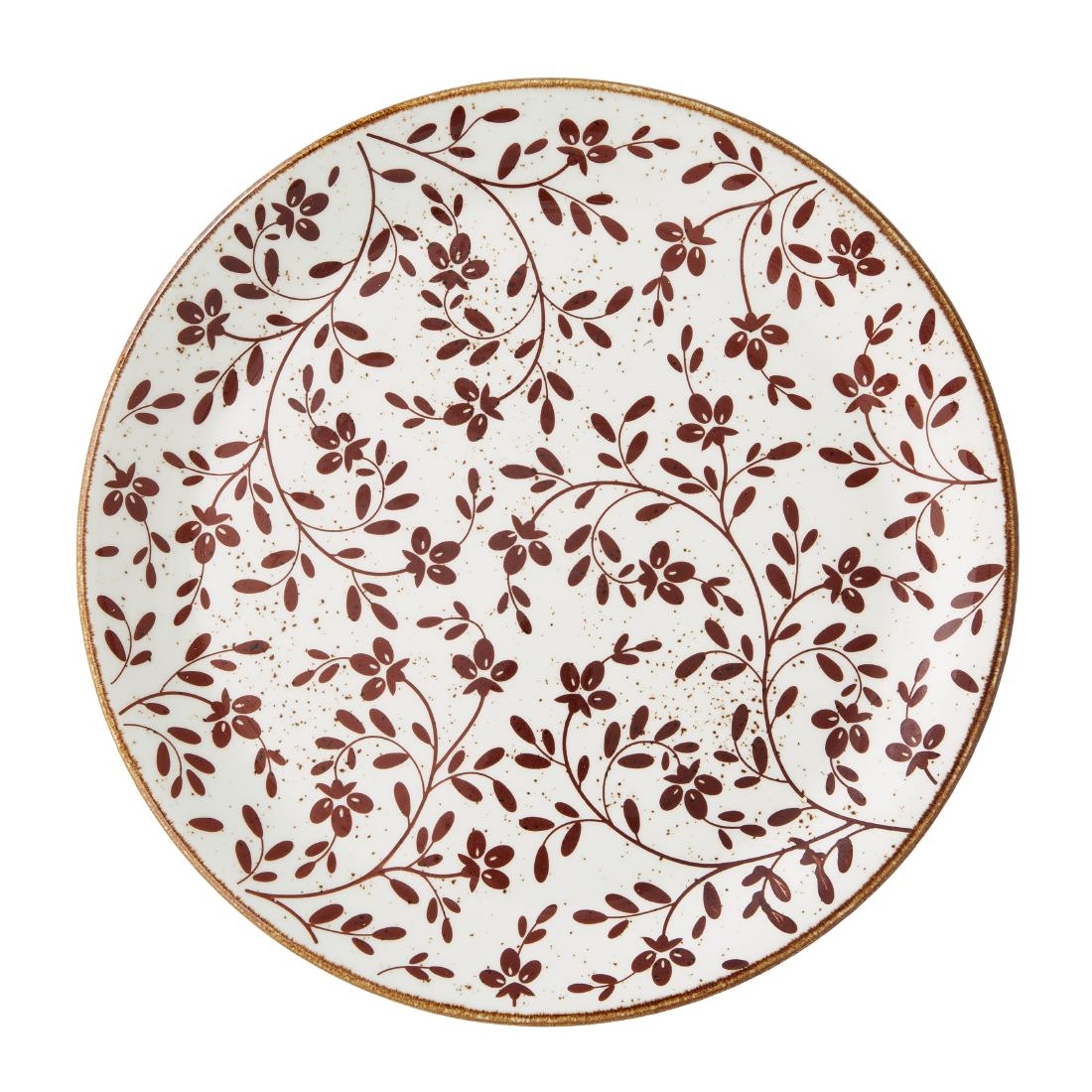 Steelite Performance Patterned Flora Coupe Plates Brown 280Mm (12 Pack)