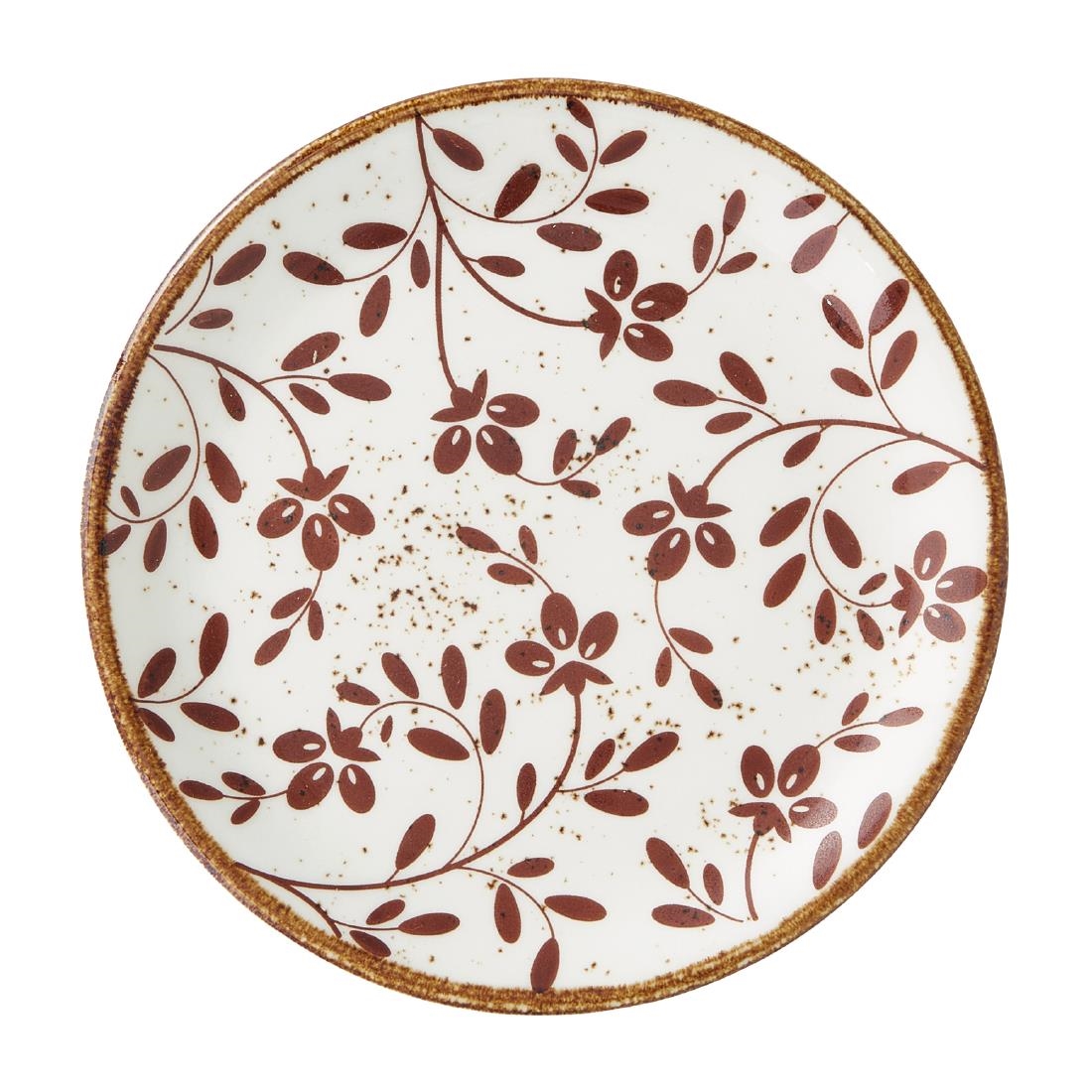 Steelite Performance Patterned Flora Coupe Plates Brown 153Mm (12 Pack)