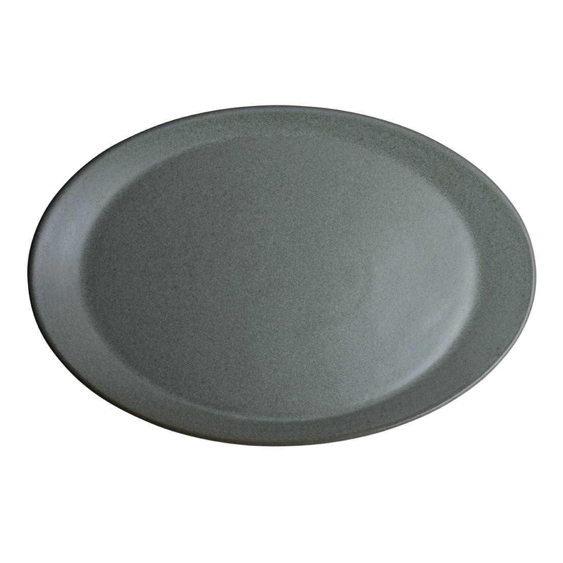 Steelite Green Maham Studio Carnaby Oval Platters Teal 305X202mm (12 Pack)