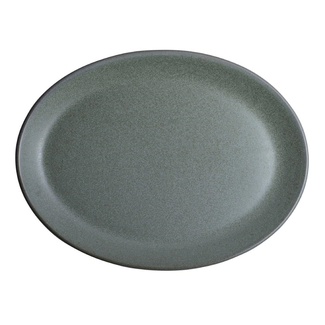 Steelite Green Maham Studio Carnaby Oval Plates Teal 202X152mm (24 Pack)