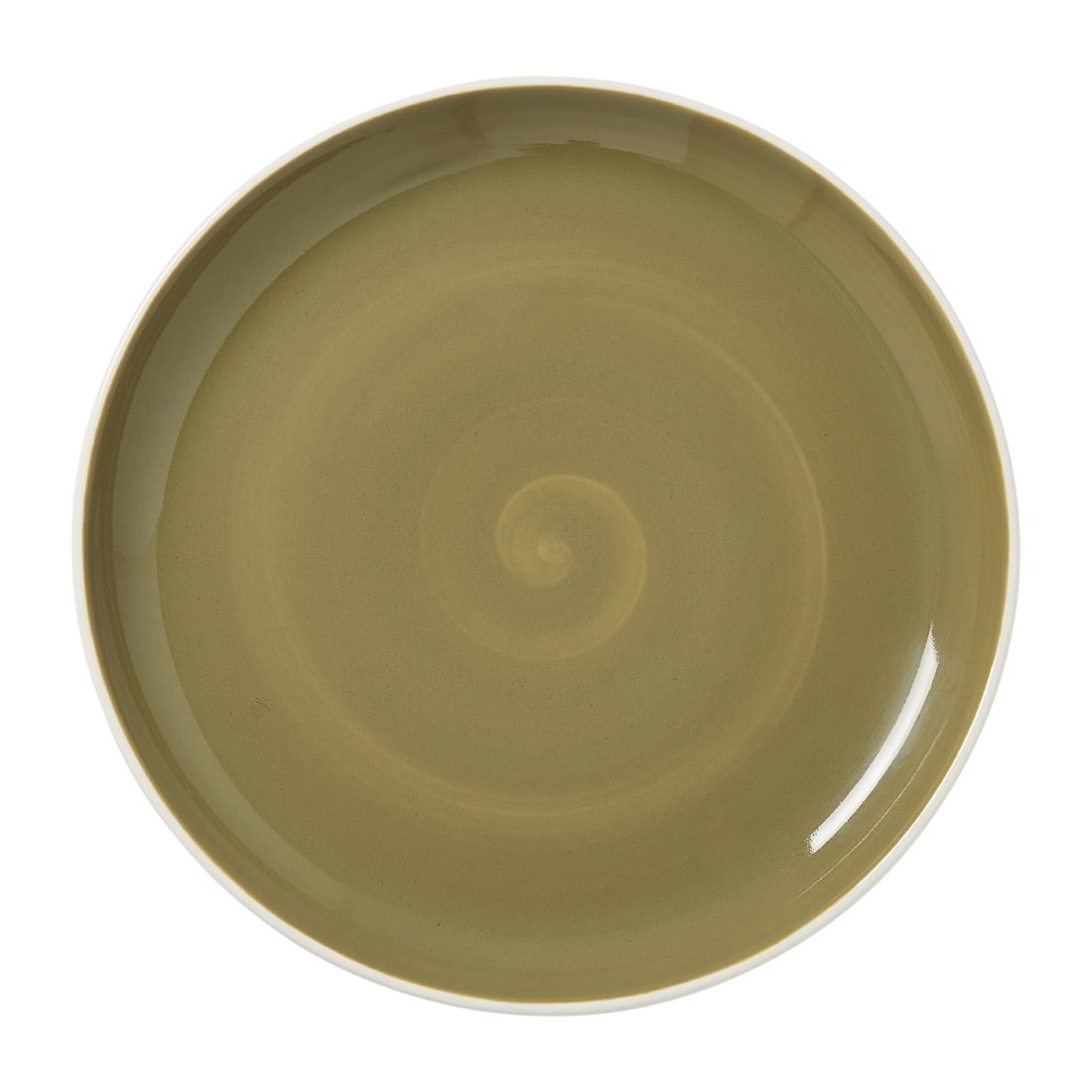 Steelite Performance Green Steelite Nyx Nordic Coupe Plates Olive 252.5Mm (12 Pack)