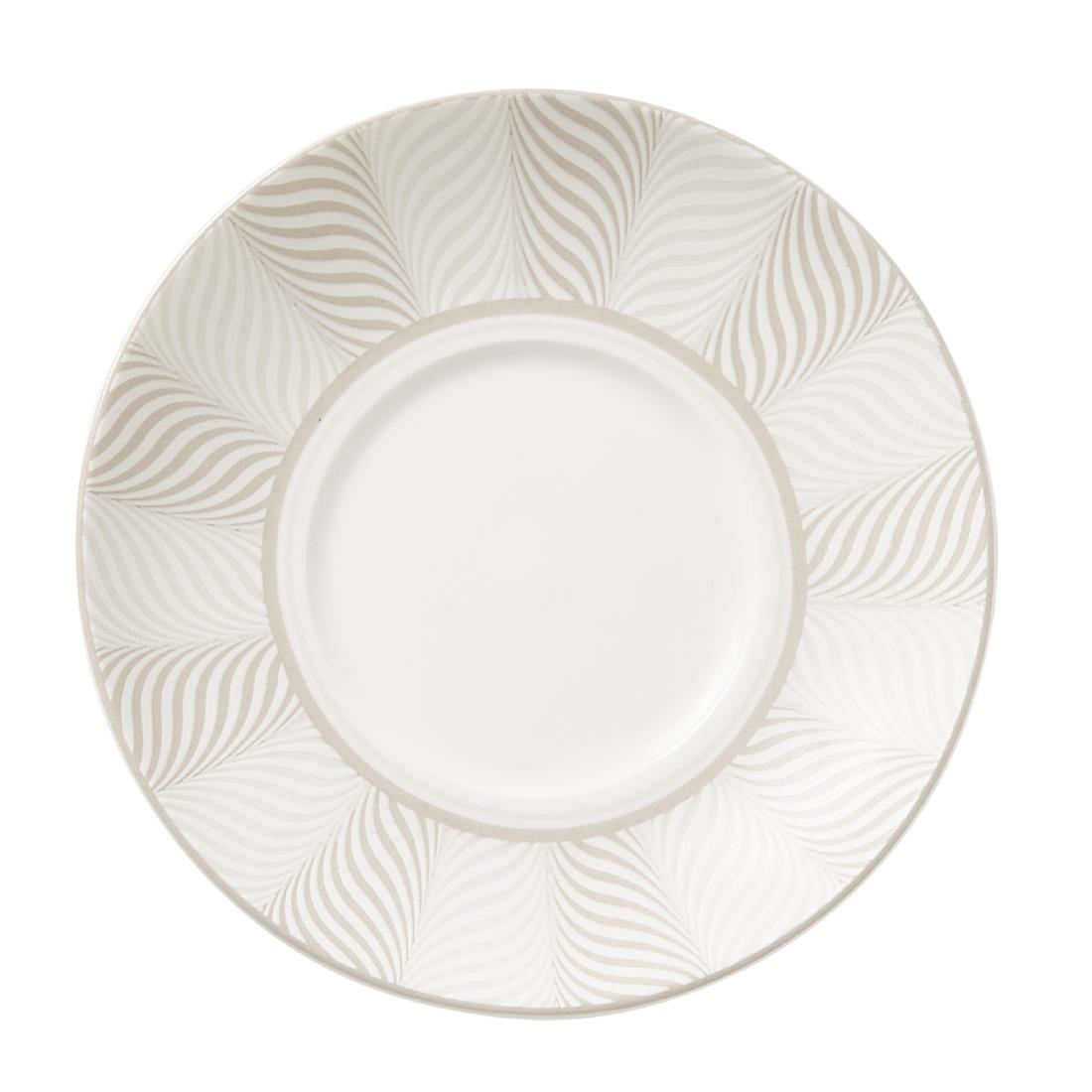 Steelite Patterned William Edwards Bakewell Coupe Espresso Saucers Taupe 120Mm (12 Pack)