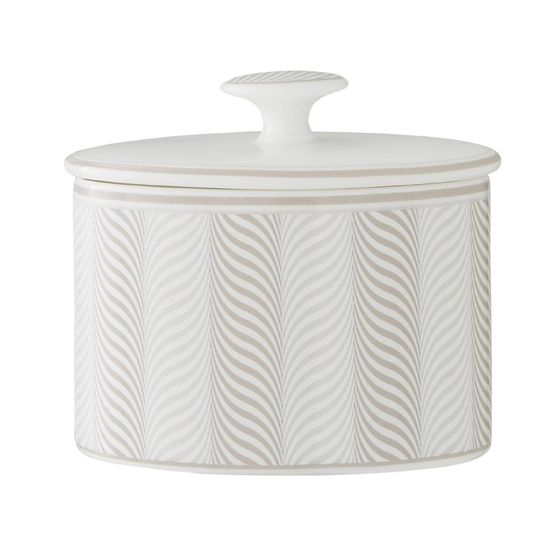 Steelite Patterned William Edwards Bakewell Coupe Oval Sugar Bowls Taupe 90Mm (12 Pack)