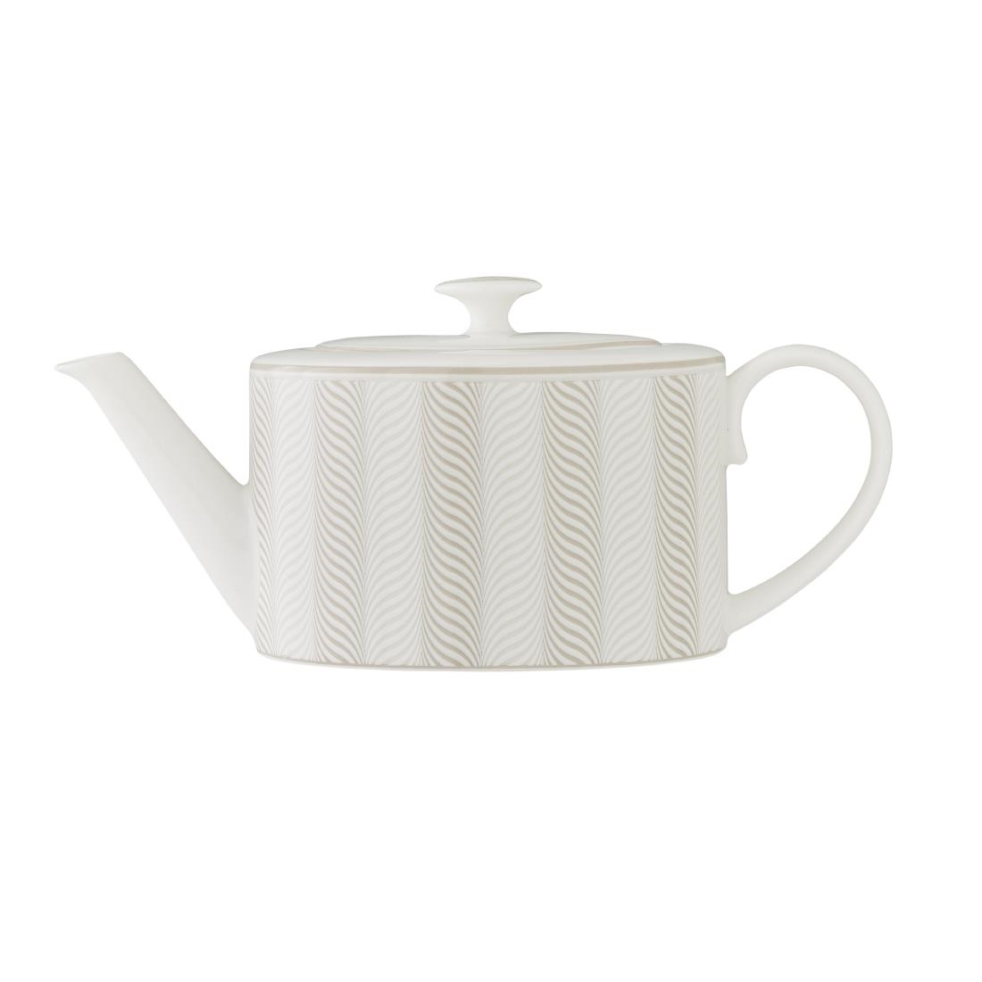 Steelite Patterned William Edwards Bakewell Coupe 2-Cup Oval Teapots Taupe 550Ml (6 Pack)