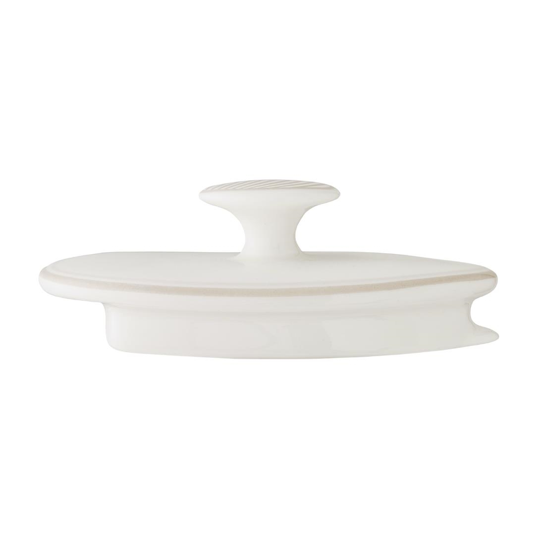 Steelite Patterned William Edwards Bakewell Lids For 2-Cup Oval Teapots Taupe (6 Pack)