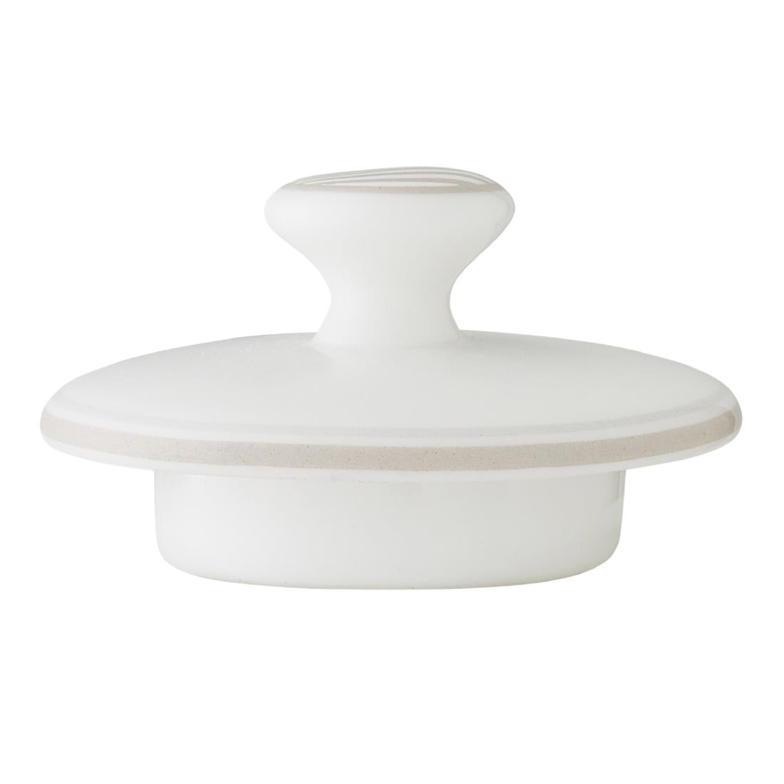 Steelite Patterned William Edwards Bakewell Lids For Connoisseur Beverage Pots Taupe (6 Pack)