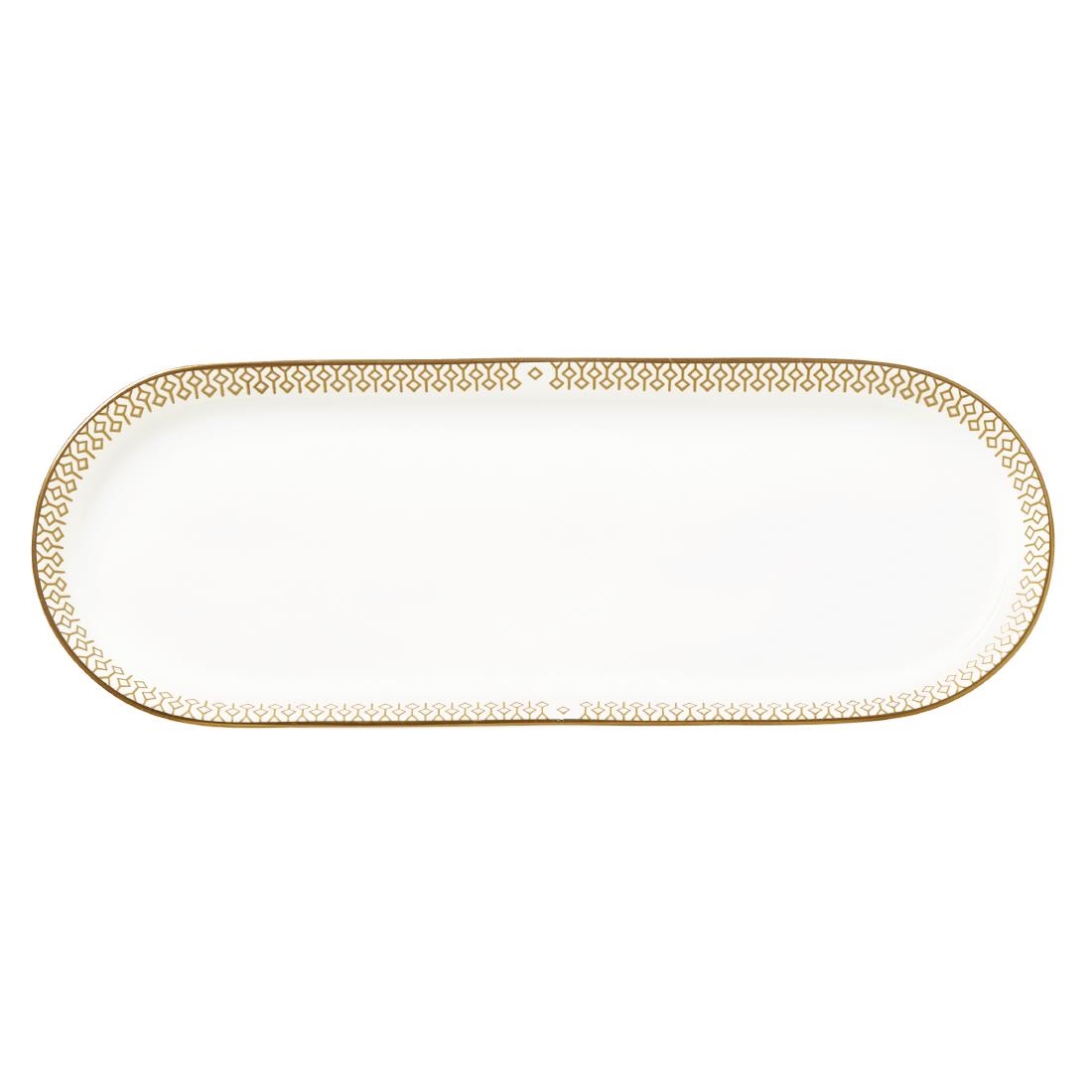 Steelite Gold William Edwards Diamond Oblong Trays 253X93mm (12 Pack)